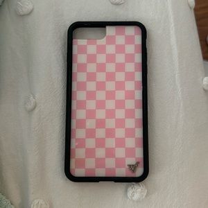 iphone 8 plus wildflower case - pink and white checkered
